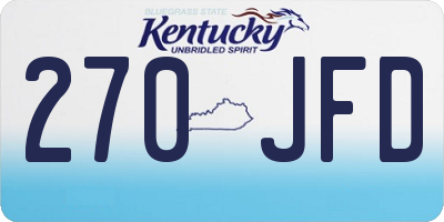 KY license plate 270JFD