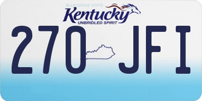 KY license plate 270JFI