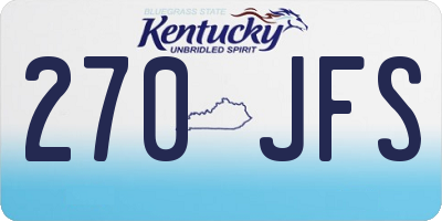 KY license plate 270JFS