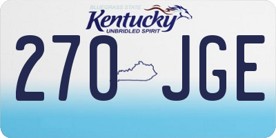 KY license plate 270JGE