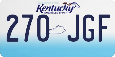 KY license plate 270JGF