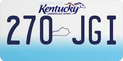 KY license plate 270JGI