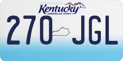 KY license plate 270JGL