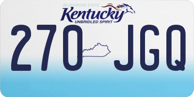 KY license plate 270JGQ