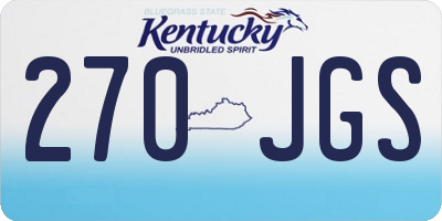 KY license plate 270JGS