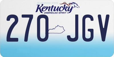 KY license plate 270JGV