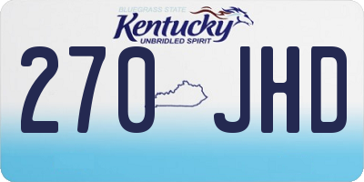 KY license plate 270JHD