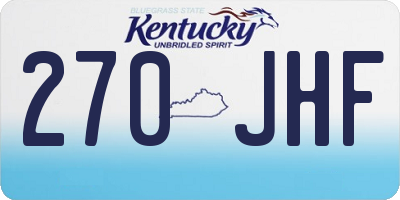 KY license plate 270JHF
