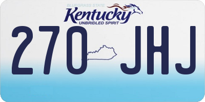 KY license plate 270JHJ