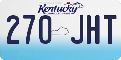 KY license plate 270JHT