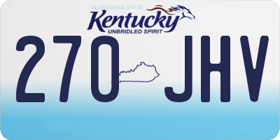 KY license plate 270JHV