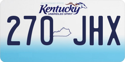 KY license plate 270JHX