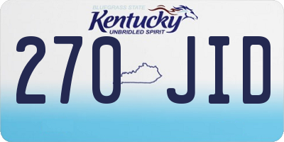 KY license plate 270JID