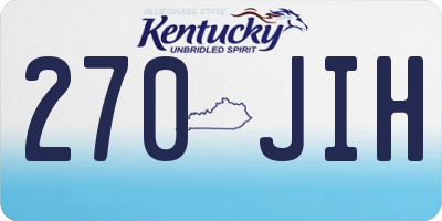 KY license plate 270JIH