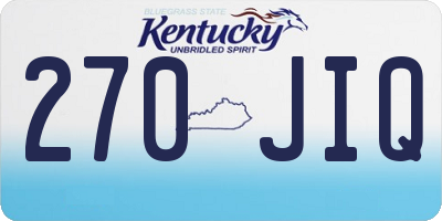 KY license plate 270JIQ