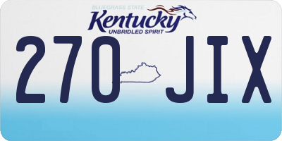 KY license plate 270JIX