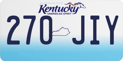 KY license plate 270JIY