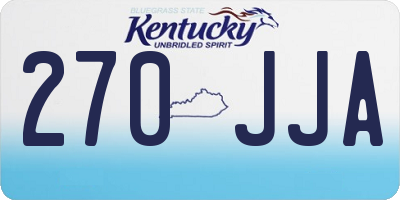 KY license plate 270JJA