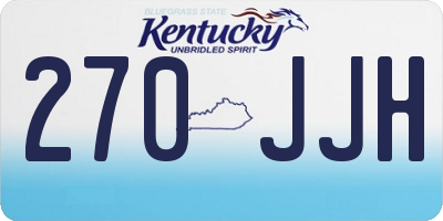 KY license plate 270JJH