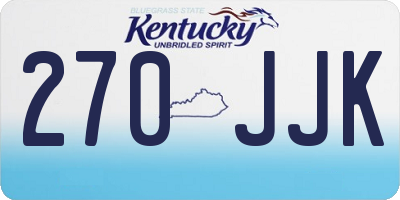 KY license plate 270JJK