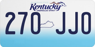 KY license plate 270JJO