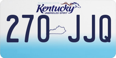 KY license plate 270JJQ