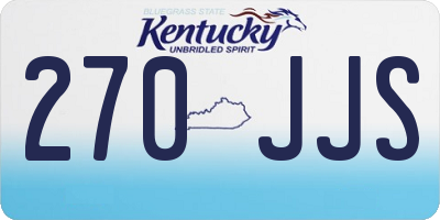KY license plate 270JJS