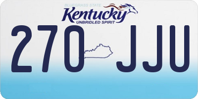 KY license plate 270JJU