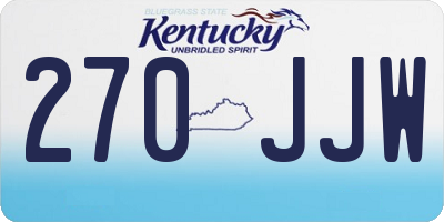 KY license plate 270JJW