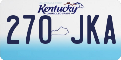KY license plate 270JKA