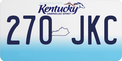 KY license plate 270JKC
