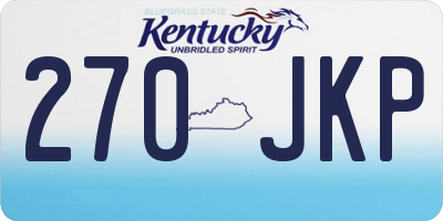 KY license plate 270JKP