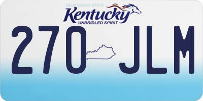 KY license plate 270JLM