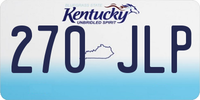 KY license plate 270JLP