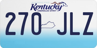 KY license plate 270JLZ