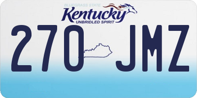 KY license plate 270JMZ