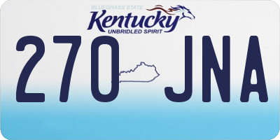 KY license plate 270JNA