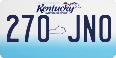 KY license plate 270JNO