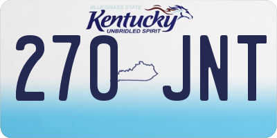 KY license plate 270JNT