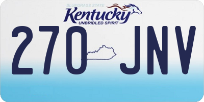 KY license plate 270JNV