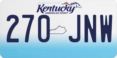 KY license plate 270JNW
