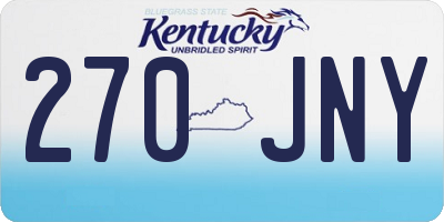 KY license plate 270JNY