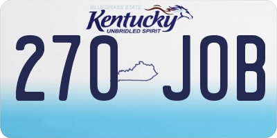 KY license plate 270JOB