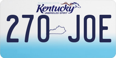 KY license plate 270JOE