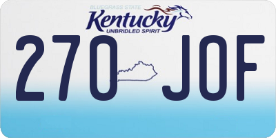 KY license plate 270JOF