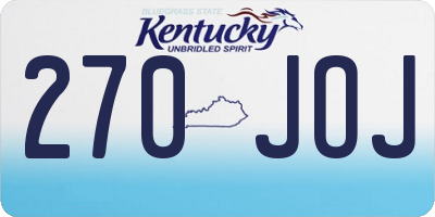 KY license plate 270JOJ