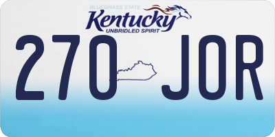 KY license plate 270JOR