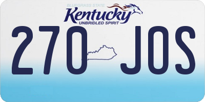 KY license plate 270JOS