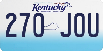 KY license plate 270JOU