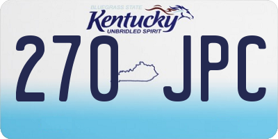 KY license plate 270JPC